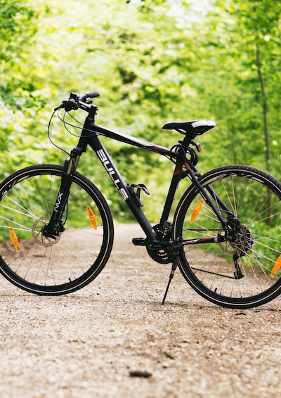 En cykel i en skov